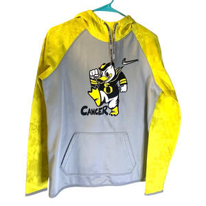 Nike Women's Oregon Ducks Cancer Awareness Dri Fit Hoodie Size M Pullover 2017